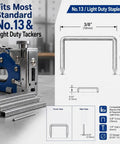 Premium Pro Grade 22 Gauge 71 Series Upholstery Staples Built Damn Tough With Galvanized Carbon Steel For Rock Solid Dead Easy Furniture Repair On Any Sofa Or Chair In A Huge 2500 Count Value Pack with a light duty stapler and staples.