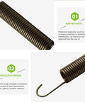 Heavy Duty Eight Inch Locking Tension Spring For Recliners Direct Replacement Part showing a close-up of the offset hook design.