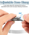 Close-up of hands adjusting Six Pack Stainless Steel Hose Clamps Worm Gear Adjustable 19-29mm with thumb screw key.