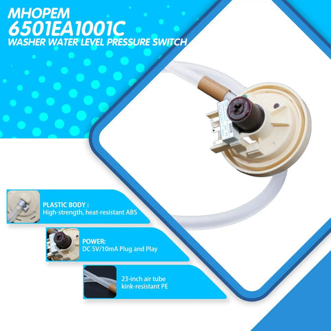 Washer Water Level Sensor Switch Assembly For LG Kenmore Washers Replaces AP5204365 EBF62754506 5210FA3427J with hose visible
