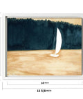 Sailboat And Landscape Ocean Wall Art Print Minimalist Seascape Canvas Watercolor Coastline Poster For Living Room Cozy Coastal Vibe Frame Ready 8x10 Giclee Print On Museum Quality Canvas