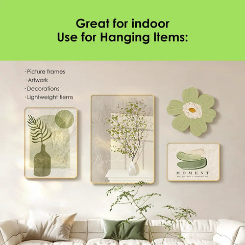 Wall art hanging in living room using Huge Pack Of 1000 Nylon Hook And Loop Adhesive Dots 0.59 Inch White Self Adhesive Circular Sticky Dots