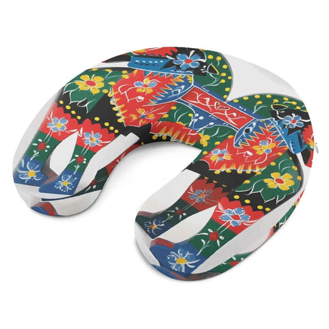 Colorful printed U Shaped Travel Neck Pillow For Long Haul Flights, Super Comfy Ergonomic Head And Neck Support, Contoured Sides Prevent Slumping, Cozy Nap Ready Travel Pillow For Air Travel Or Office Breaks.