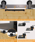 Two Piece Barn Door Soft Close Kit No Drill Version For Sliding Barn Door Hardware Supports 70 To 160 Lbs Installed View