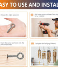 Heavy Duty Zinc Plated Eye Screws For Wood, 3 Inch Robust Threads Hold Fast Like A Champ, step-by-step installation guide.