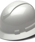 Ridgeline Full Brim Hard Hat With 4 Point Ratchet Fit Ultra Lightweight ABS Build Replaceable Brow Pad And Suspension White Graphite Pattern