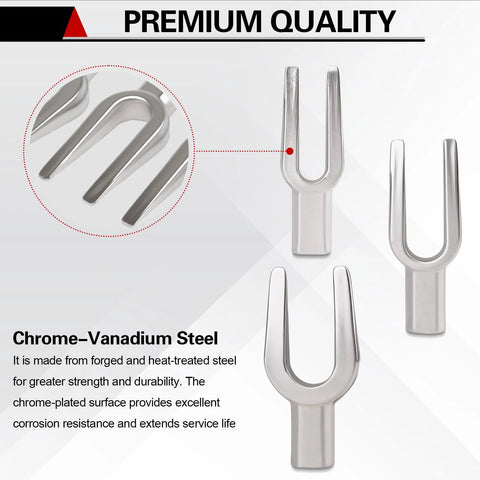 Jiimee 5-piece ball joint separator set chrome-vanadium steel with 1-1/8 in, 15/16 in, 11/16 in pickle forks and adapters