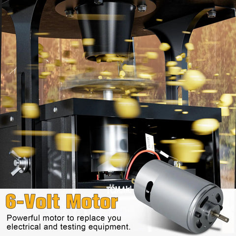6V Deer Feeder Motor Replacement For Game Feeders With One Eighth Inch Drive Shaft Efficient And Plug And Play Easy To Install Fits Most Power Control Units Built To Last In Tough Outdoor Conditions Keeps Your Feed On Schedule, 6-volt motor shown with feeder mechanism