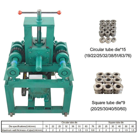 Heavy Duty Electric Pipe Bender For Greenhouse Square And Round Tube Bending cold forming process with multiple die options.