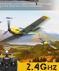 BF109 RC Airplane Ready To Fly With XPILOT Stabilization System flying with 2.4GHz remote control over landscape
