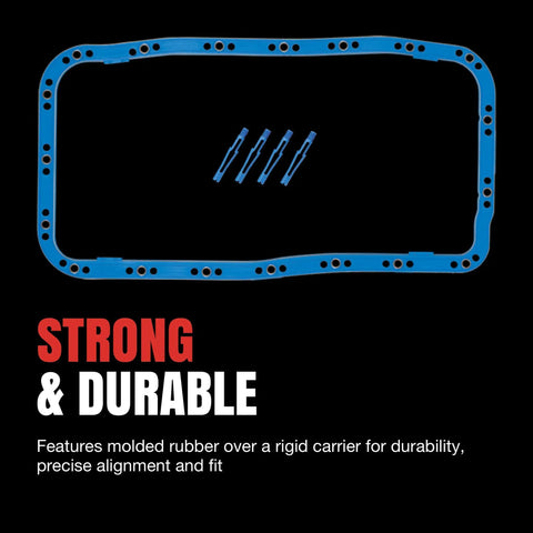 Chevrolet C10 Engine Oil Pan Gasket Set for Classic Chevy Trucks, Heavy Duty Seal Kit With Durable Gasket and Bolts, Leak Proof Replacement for 1970s 1980s V8 Engines, Easy Install and Long Lasting Performance blue gasket set with bolts