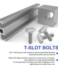 Top Shelf 304 Stainless Steel M6 X 20 T Slot Bolts And Hammer Head Screws With Rust Beater Finish For Cnc Routers And Woodworking Benchtop Machines Solid Pack Of Twenty placed beside aluminum profile and accessories.