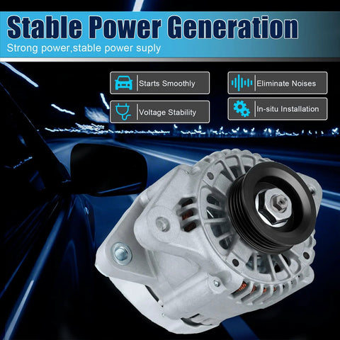 12V 80 Amp Alternator Replacement For Toyota Yaris 1.5L 1497cc 2006 2007 2008 2009, shown in a car setting