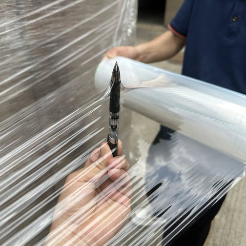 Two Pack Clear Stretch Wrap Film 18 Inch By 1000 Feet 80 Gauge Industrial Strength With Plastic Handle Self Adhering Pallet