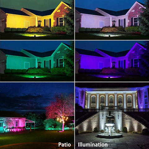 Big Time 50W RGBW LED Flood Light 2 Pack Includes Smooth Dimming Plus Handheld Remote Control 120 Vivid Shades Warm White Adjustable Timer Easy Setup For Yard Patio Weekend Vibe