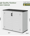 Heavy Duty HDPE Outdoor Storage Box 41 Cu Ft 160 Gallon Waterproof Lockable Deck Box With Spring Assisted Lid Front View