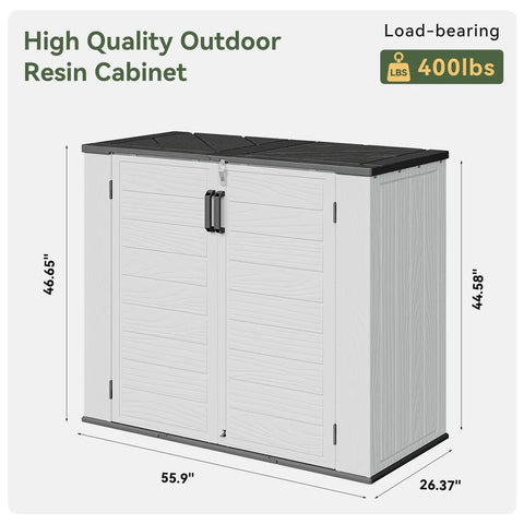 Heavy Duty HDPE Outdoor Storage Box 41 Cu Ft 160 Gallon Waterproof Lockable Deck Box With Spring Assisted Lid Front View