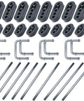 Heavy Duty Exhaust Hangers Kit 32 Pieces With Two Hole And Four Hole Options For Ultimate Vibration Absorption And Noise Reduction To Keep Your Ride Smooth And Quiet Without Rattle, rubber mounts and steel rods