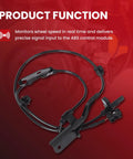 Heavy Duty Abs Wheel Speed Sensor For Toyota Rav4 monitors wheel speed, features PBT plastic housing, connects to ABS module.