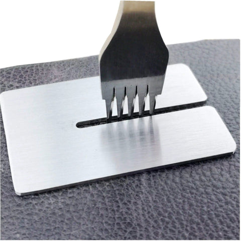 Close-up of Punching Pad Kit For Leather Work With Yellow Cushioned Protective Mat And White Cutting Board Stamping Surface