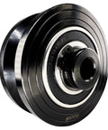 Rock Solid 3 Inch V Groove Sliding Gate Wheel Built Tough with sealed ball bearings, showing black steel design and half inch bore.