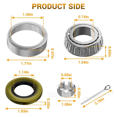 Front Wheel Bearing Hub Rebuild Kit For Ds Carryall Golf Carts Gas Electric Drive Smooth As Silk Oem Replacement 1013135 Two Pack parts layout.