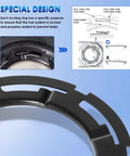 Direct Replacement Fuel Pump Lock Ring For Buick Cadillac Chevrolet Dodge Ford GMC Hummer Isuzu Jeep Lincoln Mazda Pontiac Ram Saab Saturn Suzuki Volkswagen GM Fits OEM Specs, No Fuss Install, Universal Lock Ring Clip showing special design.