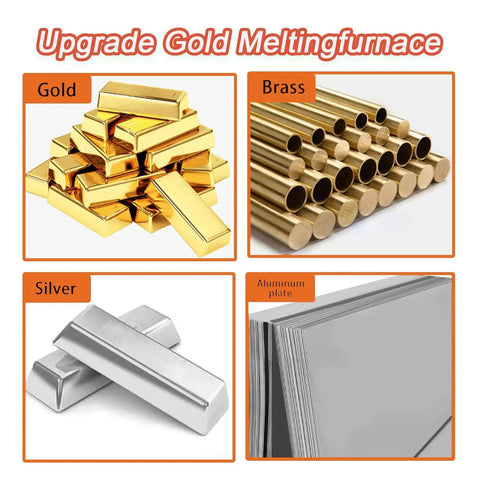 All In One Gold Melting Furnace Kit With 2000W Electric Smelter Reaches 1150 C And 2102 F Fast Melts Gold Silver Copper Aluminum