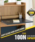 Heavy Duty Drop Down Gas Struts With 90 Degree Paging Axis Flush Gas Spring Hinge For Fold Up Cabinets, showing 22lbs capacity in use.
