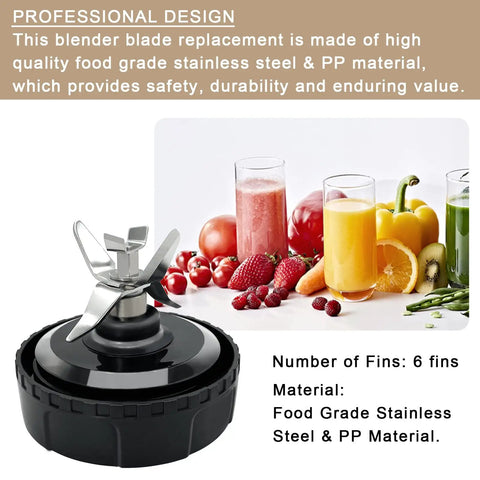 6 Fins Blender Extractor Blade Replacement For High Speed Blenders With 16 Oz Cups Compatible With Models BL660 BL663