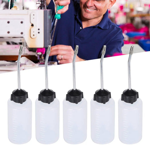 10pcs 120ml Sewing Machine Oiler Oil Dispenser With Long Angled Spout Extended Spout Bottle For Machine Shop Maintenance Industry Pro Grade Lubrication Tool For Smooth Oil Flow And Clog Free Oiling. 10-pack clear plastic oil bottles with angled metal spouts