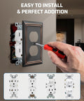 Duplex Wall Plate Set In Aged Bronze Built Tough Heavy Duty Metal Outlet Covers being installed on a wall.