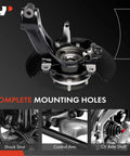Front Right Steering Knuckle With Wheel Bearing Hub Assembly For Honda Civic 2016 To 2021 Passenger Side includes hub bearing and dust shield easy install direct fit replacement showing complete mounting holes