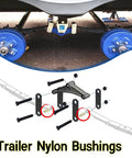 16 Piece Trailer Leaf Spring Bushing Kit With Heavy Duty Nylon Shackle Bushings For Double Eye Springs And Trailer Axle Equators