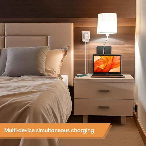 Universal 220V to 110V Voltage Converter for US to Europe Jet Set Travel Plug Adapter with lamp and laptop charging