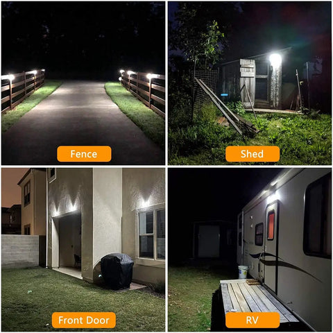 Solar Motion Sensor Flood Lights Outdoor 40 LED, illuminating fence, shed, front door, RV with 270 Degree Wide Angle and IP65 Waterproof