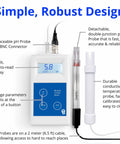 Combo Meter for PH, Temperature and Conductivity in Water With Easy Calibration, Digital EC TDS PPM Tester for hydroponics