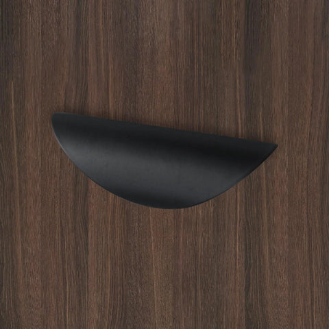 10 Pack Crescent Drawer Pulls Black Zinc Alloy Nordic Style Cabinet Wardrobe Handles with One And One Quarter Inch Hole Centers
