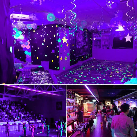 Outdoor Blacklight LED Rope Lights Kit 40 Feet Waterproof IP65 Purple Glow for Birthday Bash Halloween Stage Decor 432 LEDs