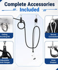 Premium EV Charger Cable Organizer Featuring Slick Retractable Cord Reel For A Clean Garage Vibe Ceiling Or Wall Mount with mounting accessories.