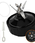 7 Fins Extractor Blade Replacement Kit with gasket, hook, brush, 4 inch blenders, Nutri Ninja Auto IQ models shown close-up.