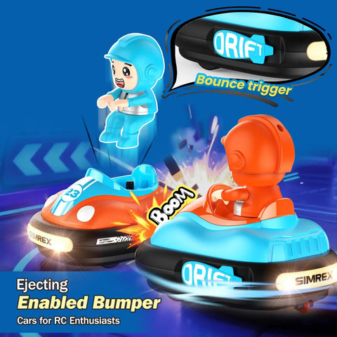 Two Player RC Bumper Cars Set For Kids 3 And Up With Remote Control Battle Cars LED Lights Music And Sound Indoor Play Party