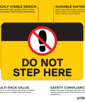 Do Not Step Here Sticker 4 Pack Self Adhesive Vinyl Safety Stickers For Pools Boats And Worksites Waterproof 10 By 7 Inches High Visibility Warning Stickers For Wet Environments Anywhere.