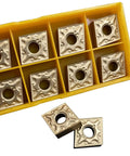 20 Piece Gold Coated Pro Grade Carbide Turning Inserts Set CNMG431 432 And CNMG120404 08 in yellow case