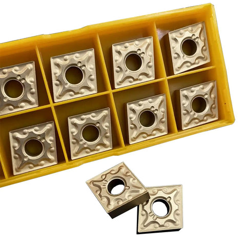 20 Piece Gold Coated Pro Grade Carbide Turning Inserts Set CNMG431 432 And CNMG120404 08 in yellow case