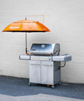 60 Inch Fire Rated Umbrella With Magnetic Base Kit HD Clamp For Rooftop Work NFPA 701 Fabric shielding BBQ grill