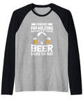 Powered Paragliding Paraglider Raglan Baseball Tee With Beer Solves The Rest Quote Lightweight Black Unisex Shirt For Paramotor Enthusiasts Who Love Adventure And Dope Gear