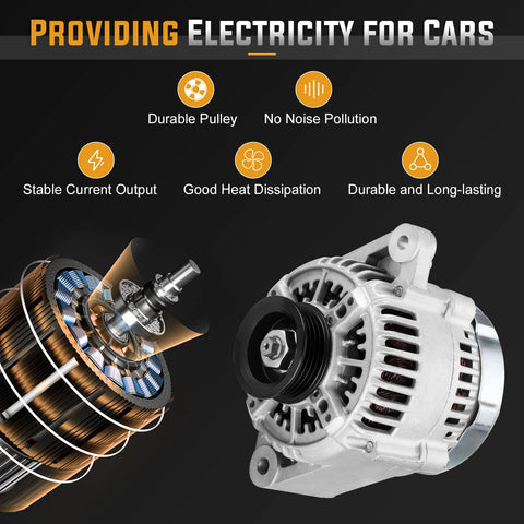 High Output 70 Amp Alternator Replacement For 1996-2002 4Runner T100 Tacoma Tundra 3.4L V6 CW Rotation With 4 Groove S4 Pulley