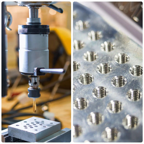 1/4-28 UNF Spiral Point Thread Tap Titanium Coated High Speed Steel Tapping Bit in machine creating metal threads