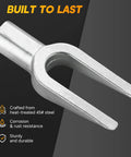 Close-up of a Ball Joint Separator Set 5 Piece Pickle Fork Kit For Cars And Light Trucks Tie Rod Tool, 45# steel.